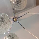 Suspension cascade with five globes and chrome metal / vintag years 60-70