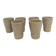 Set of 6 stoneware cups signed Cermer. Beige speckled, matte granular finish.