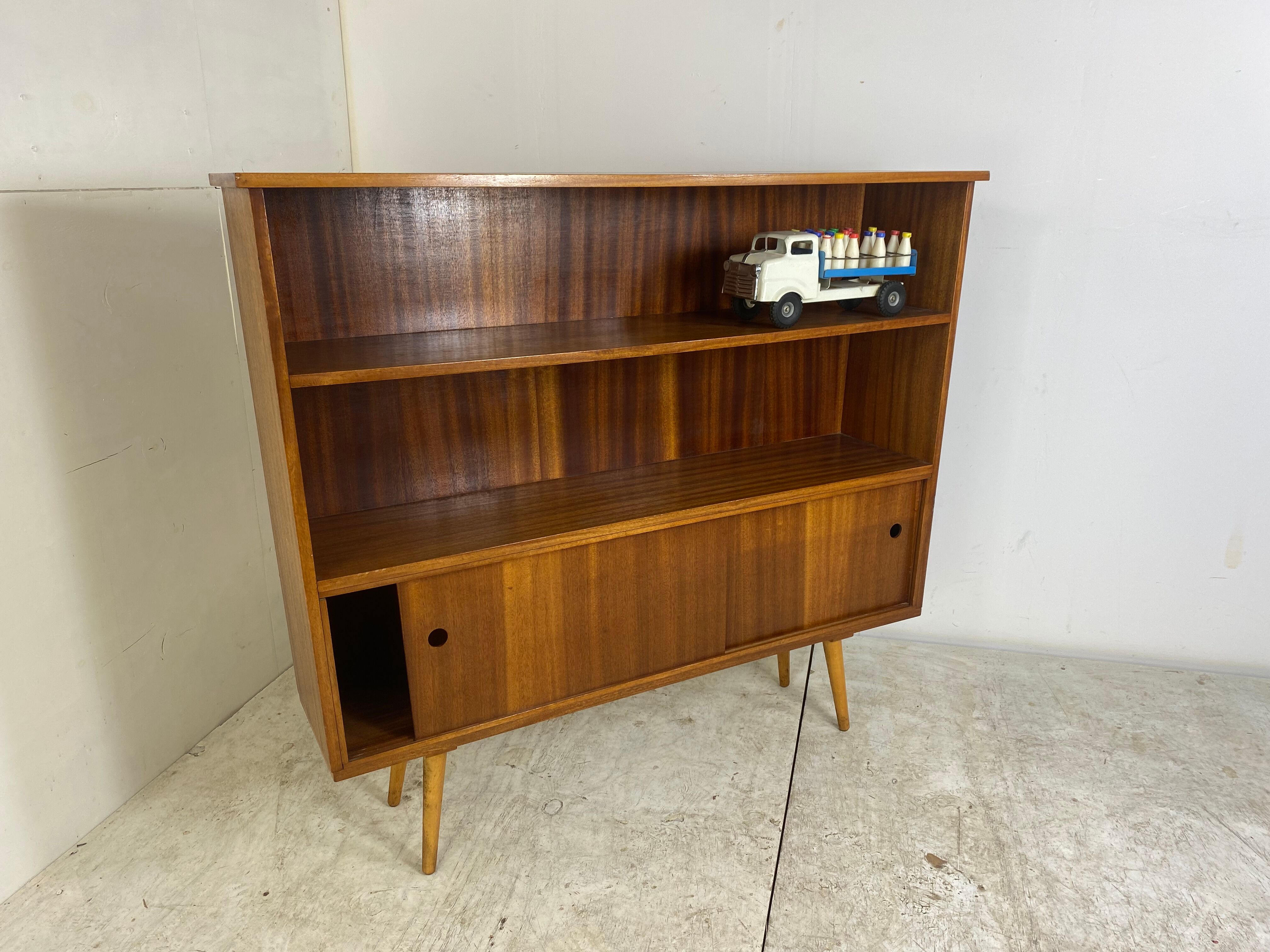 Vintage Mid-Century Teak Book Cabinet, 1950s
