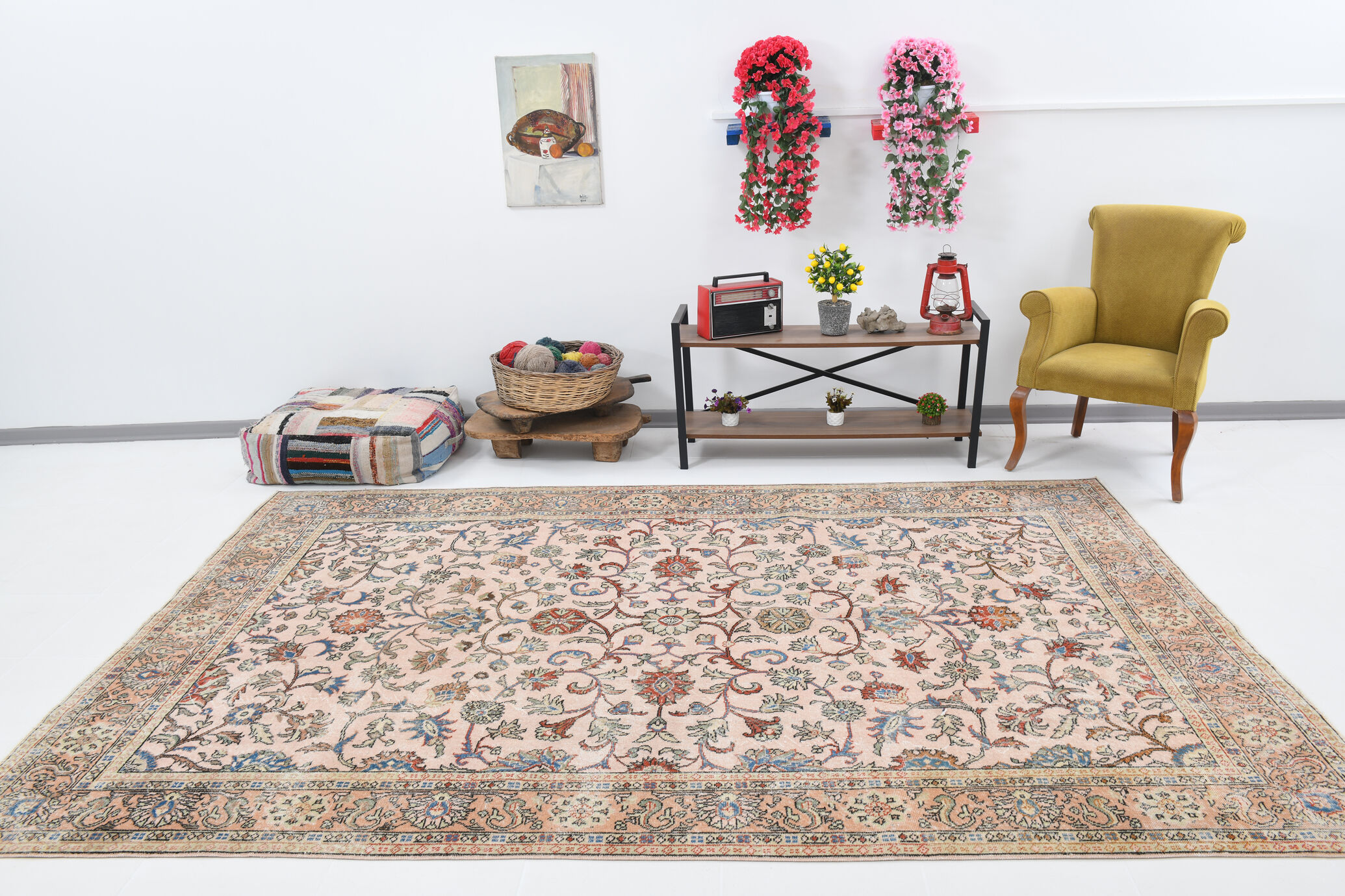 7x10 floral persian rug, handmade persian rug 320x214cm