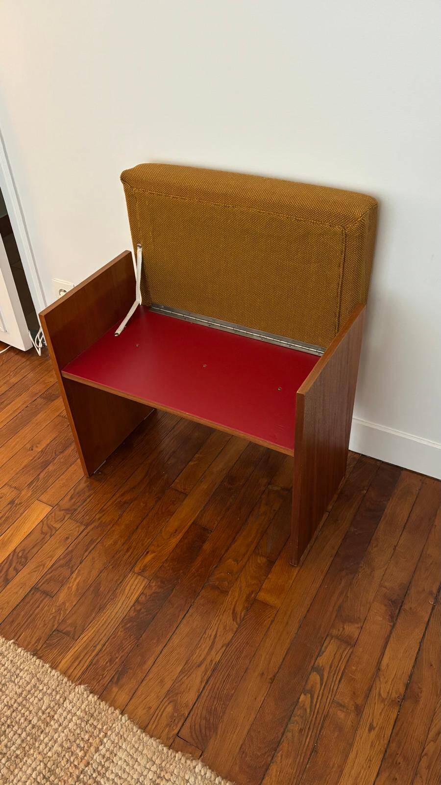Wooden stool in minimalist style