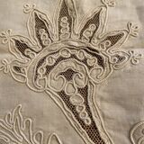 Sheet with embroidered decoration and openwork with cornucopia late nineteenth