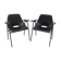 Paire de fauteuils modèle Tonneau, en skaï noir par Pierre Guariche, années 60