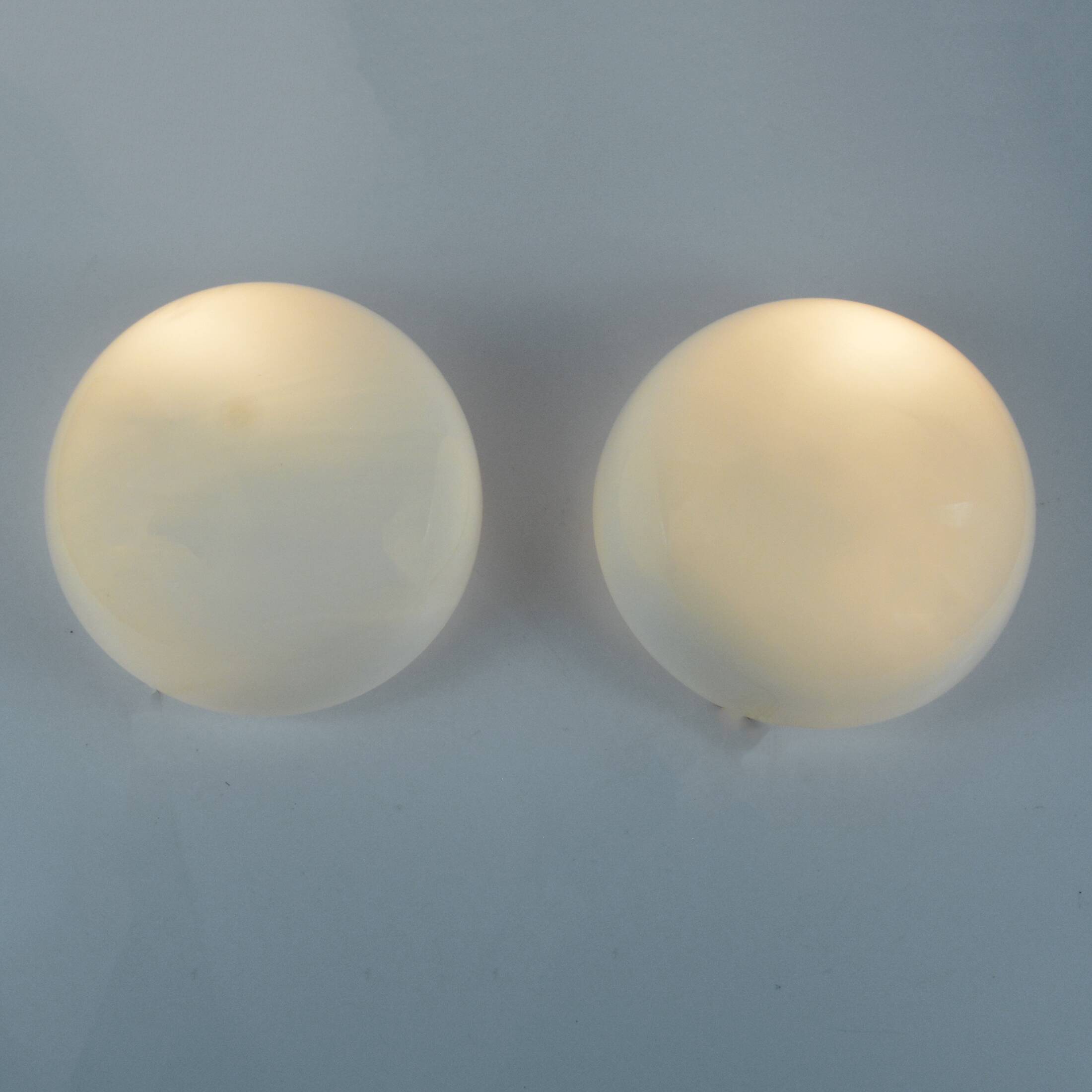 Pair of ceiling lamps type 16.s.002, polam-wilkasy, poland, 1970s.