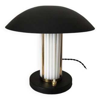 Old mushroom lamp in metal and opaline