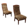 Pair of antique chairs in animal fabric, late 19th century