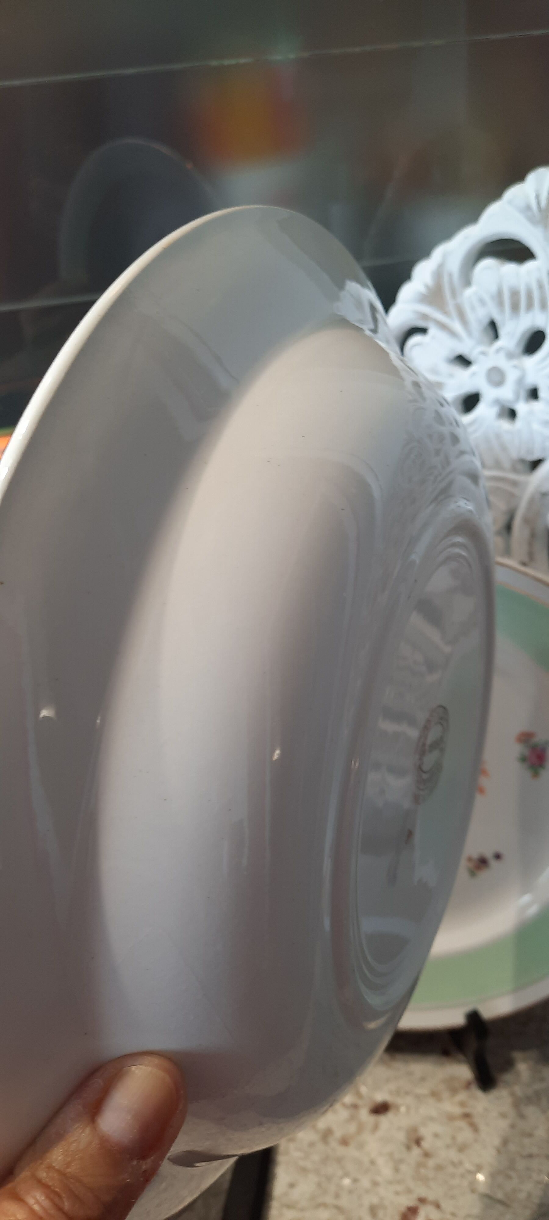 Set of 2 serving dishes half porcelain old L Amandinoise