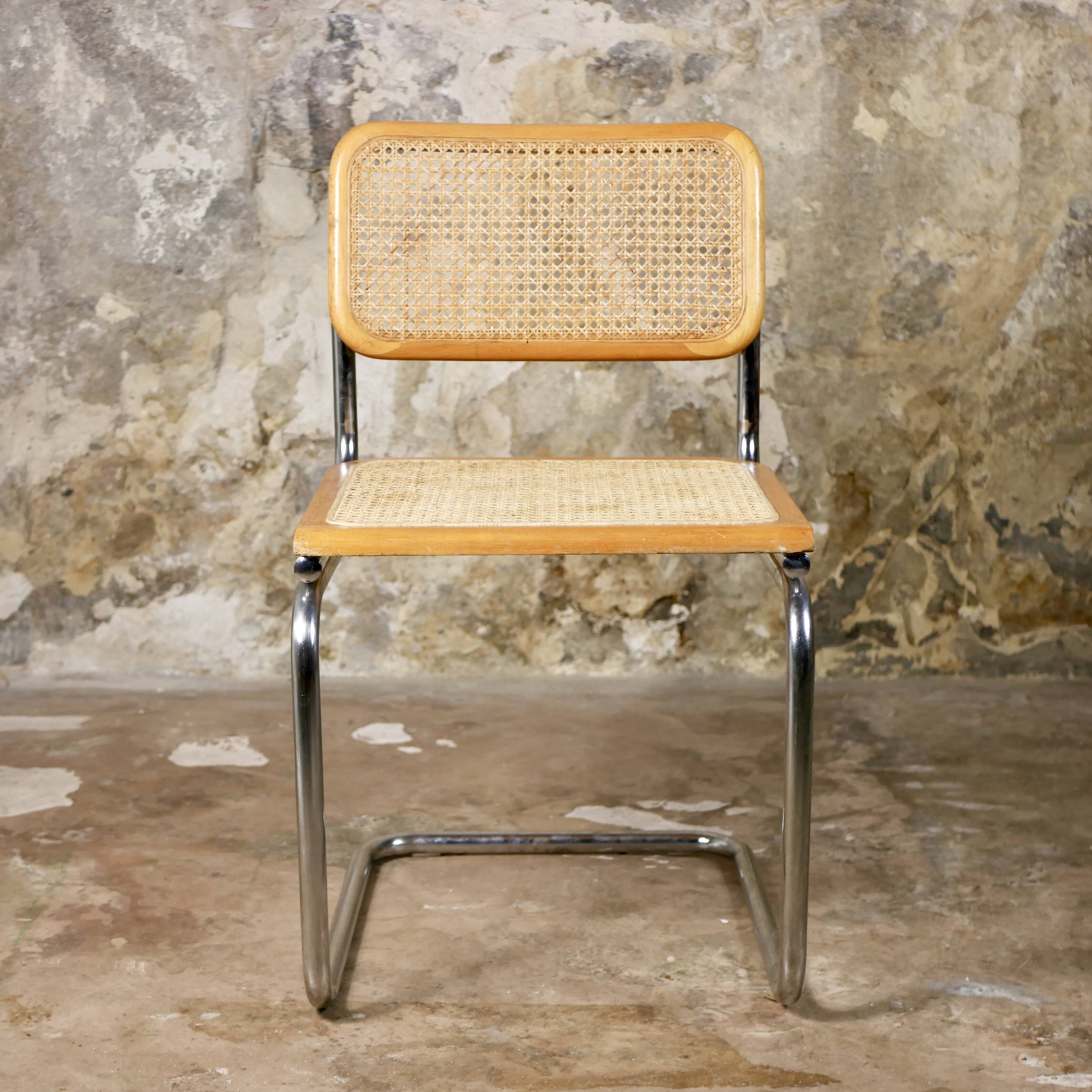 Pair of Cesca B32 wooden chairs, made in Italy, 1970s
