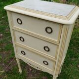 Antique Louis XVI style chest of drawers with marble top