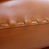Sapporo cognac leather armchairs by Girgi 1970s