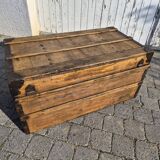 Old trunk coffee table bar