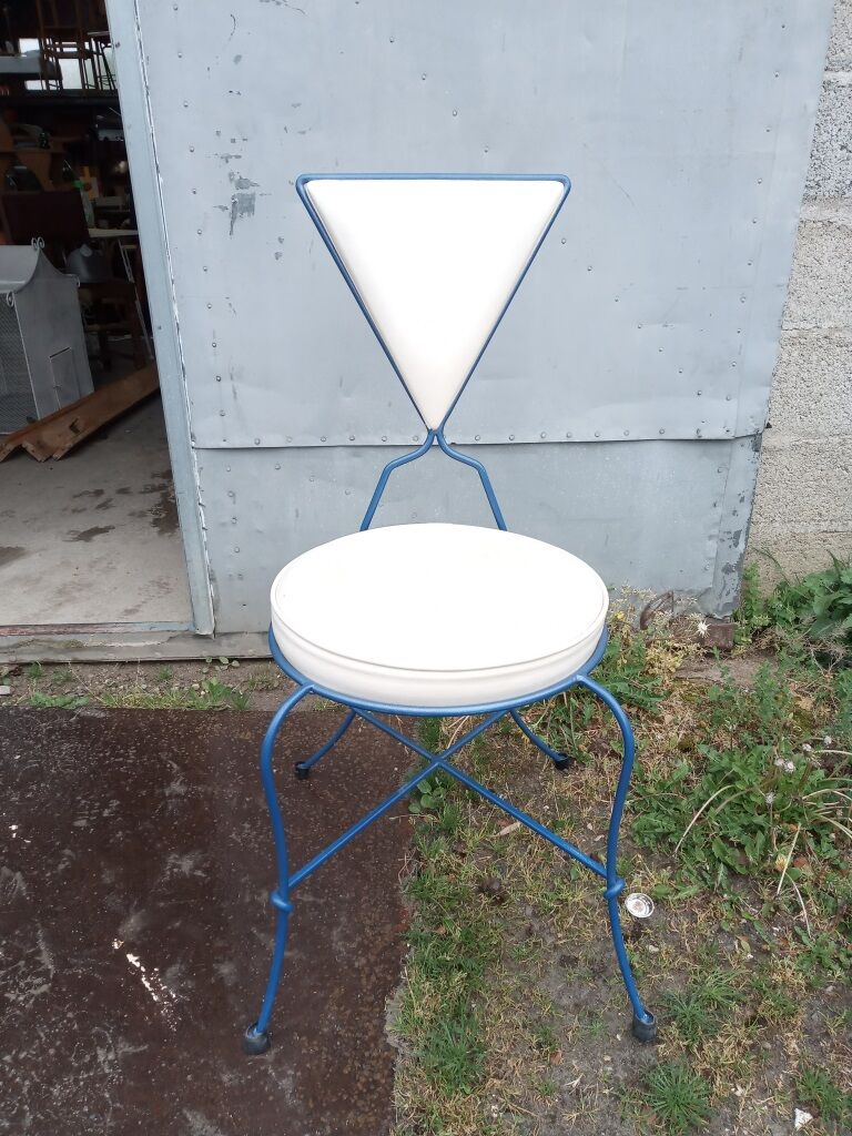 Lot of 6 metal and skai chairs, 80s