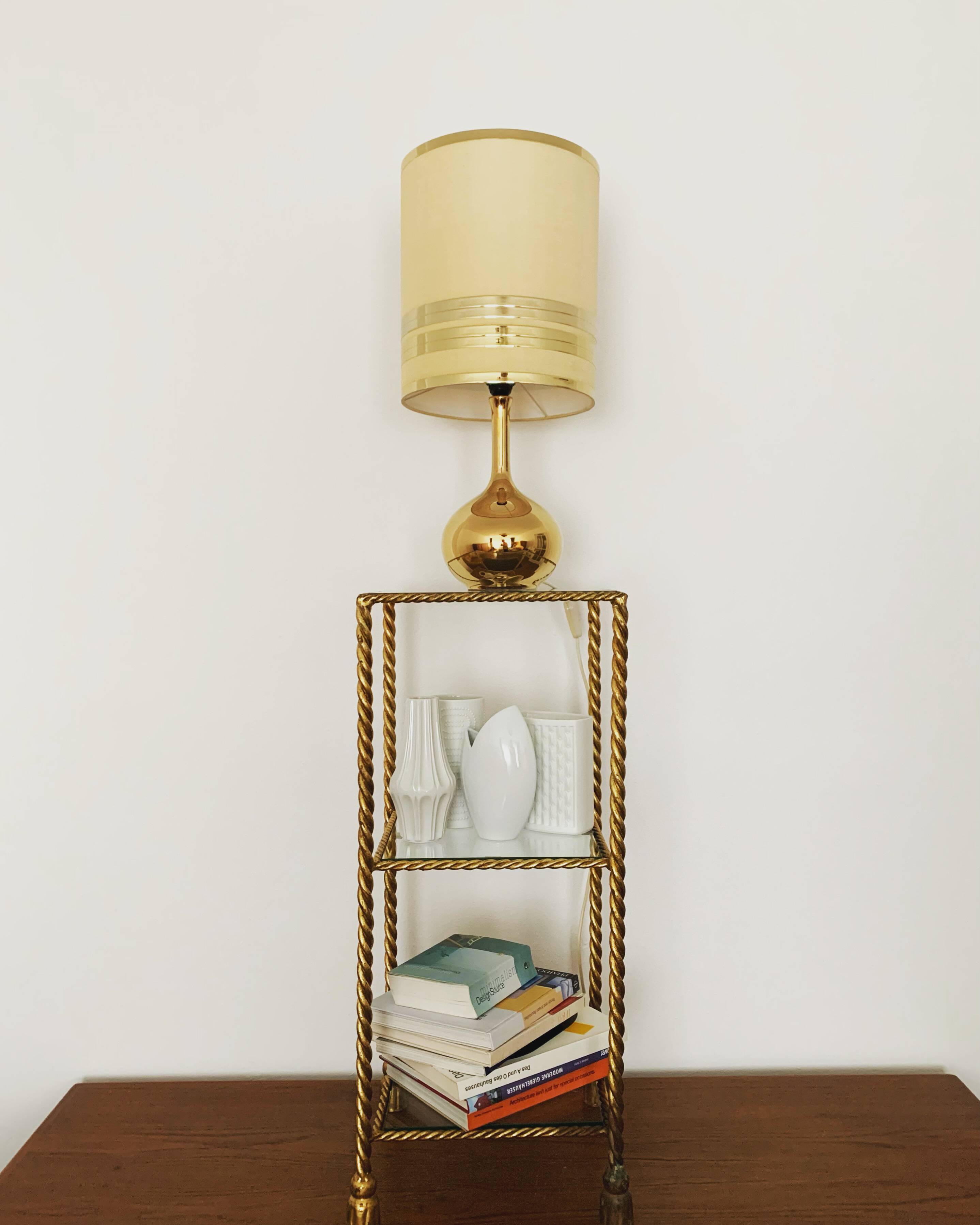 Gilded Italian Hollywood Regency Metal Shelf by Hans Kögl