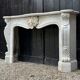 Louis XV style fireplace in white Carrara marble circa 1900