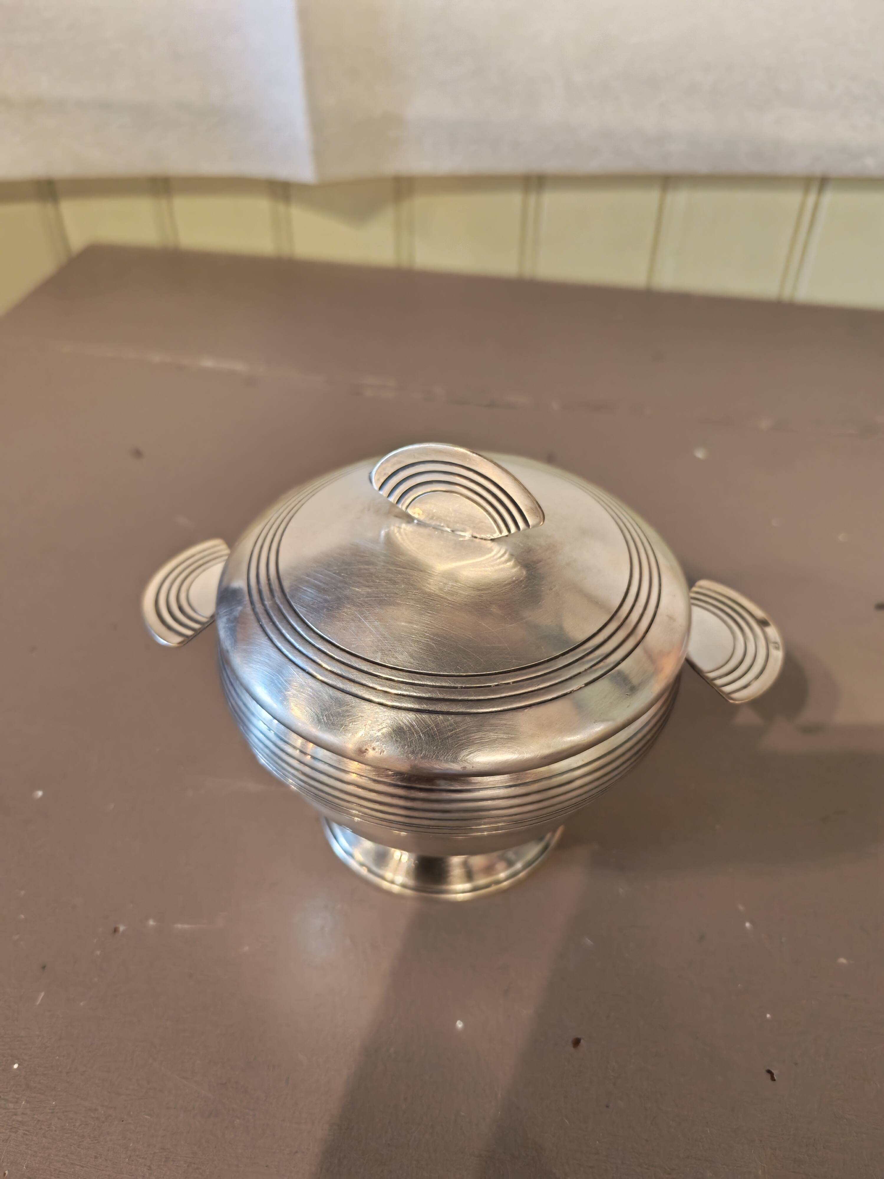 Art Deco silver-plated bonbonnière