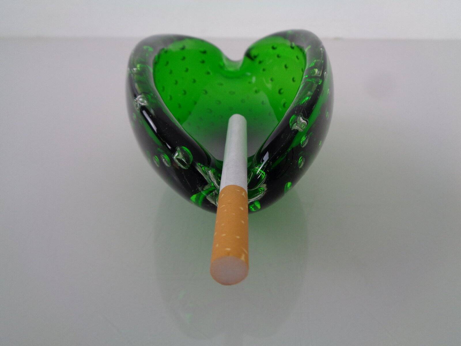 Green Sommerso Murano Glass Ashtray, Italy, 1960s