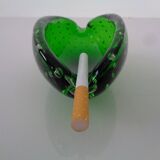 Green Sommerso Murano Glass Ashtray, Italy, 1960s