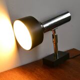 ERCO wall light spotlight 70s chrome black metal