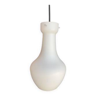 Vintage opaline glass pendant lamp 60s, Italian design