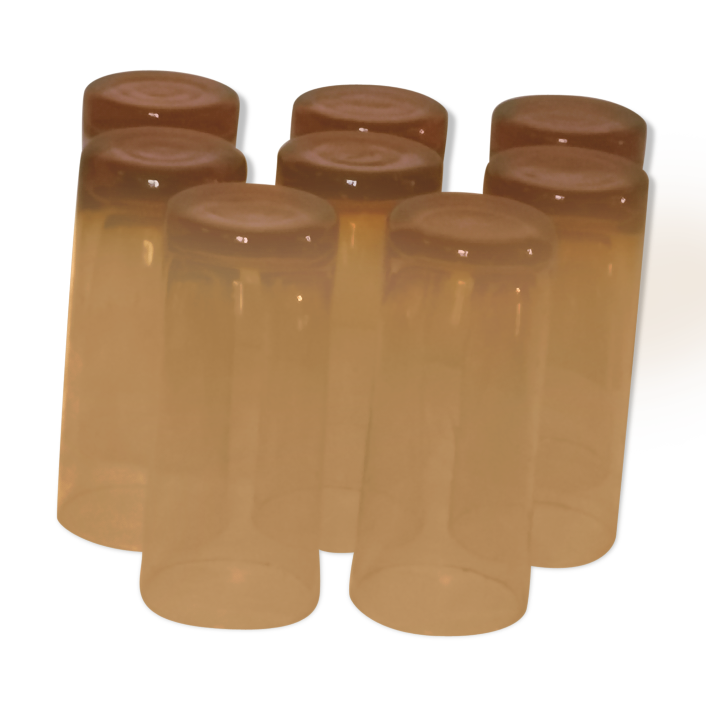 Lot of 8 amber glasses