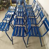 14 chaises bistrot métal bleu