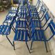 14 blue metal bistro chairs