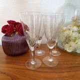 Set of 4 champagne flutes in engraved glass 10 cl