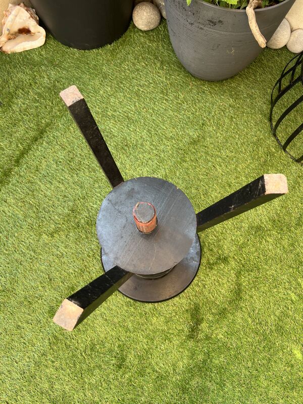 Tabouret de piano à vis vintage en bois noir