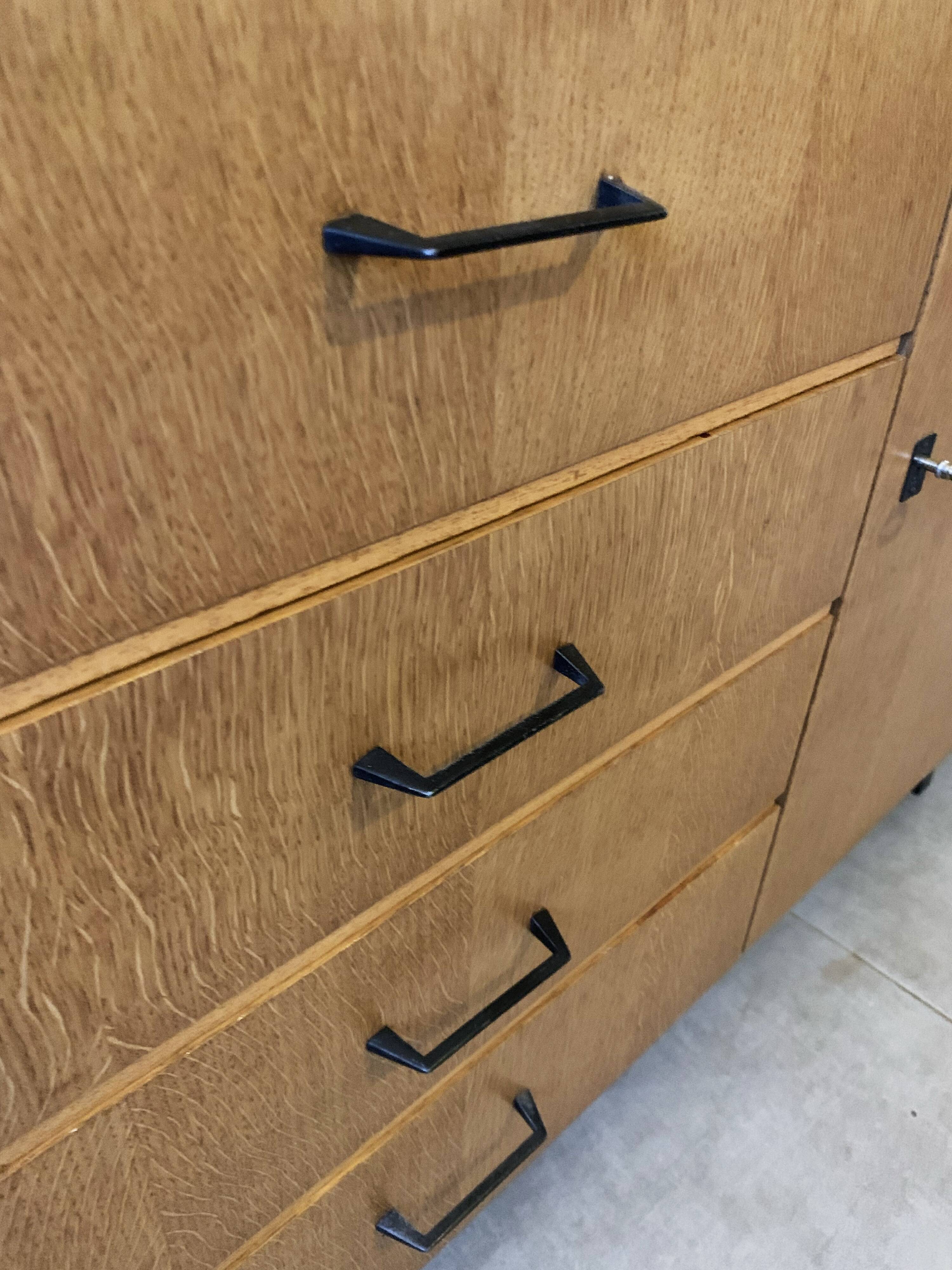 Scandinavian vintage chest of drawers from the 60s in light oak