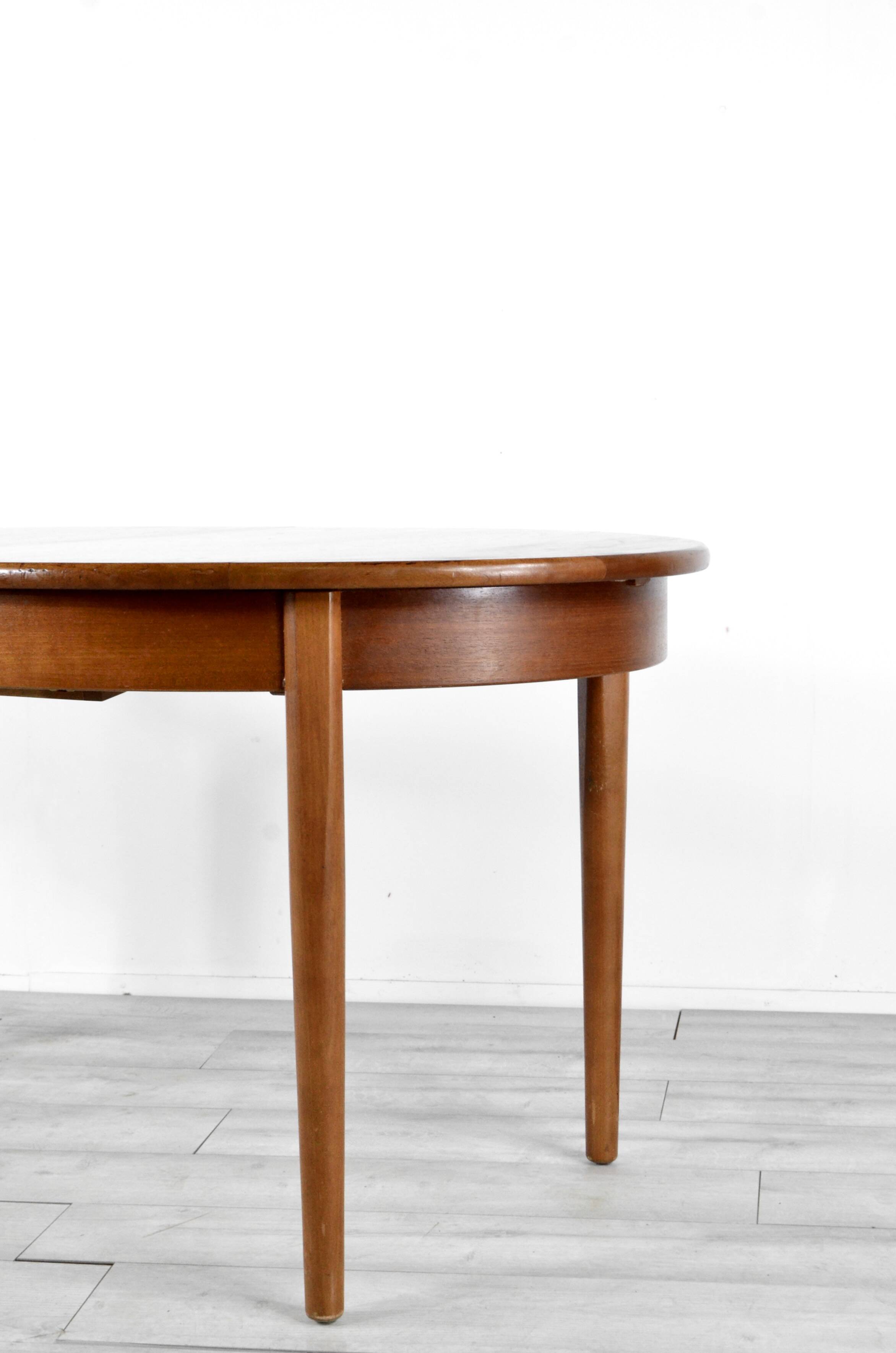 Table à manger extensible vintage en teck d'inspiration danoise