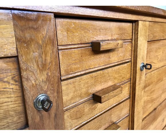 Buffet meuble de re construction René Gabriel pieds compas