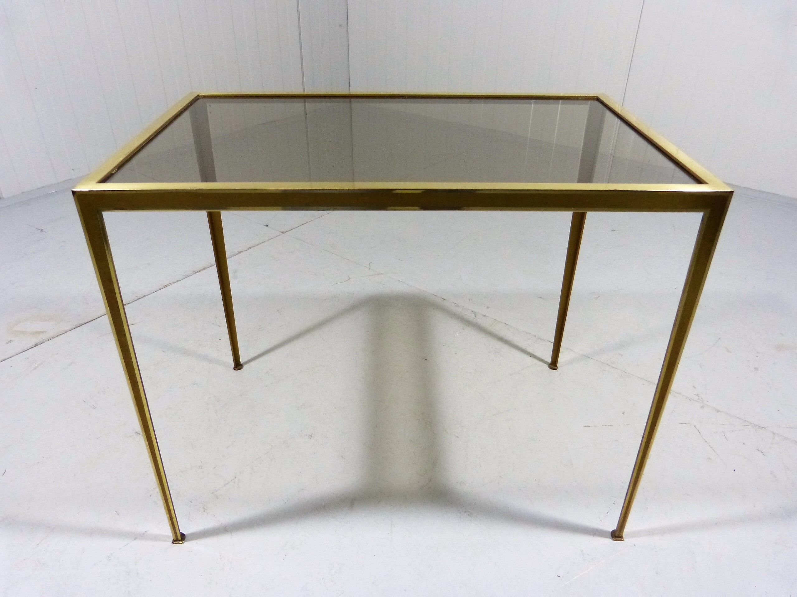 Set nesting tables in brass & glass by Deutsche Vereinigte Werkstätten