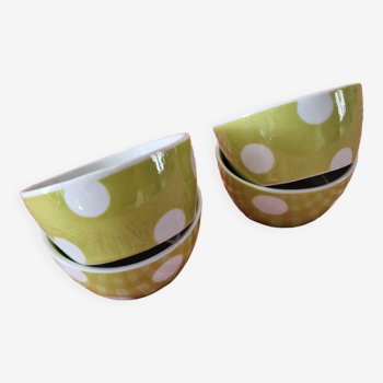 Set of polka dot cups 60/70s