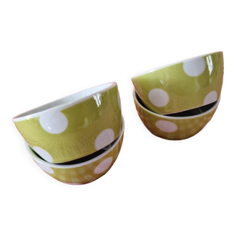 Set of polka dot cups 60/70s