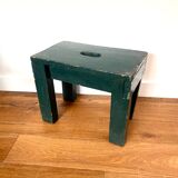 Solid wood farmhouse stool painted green