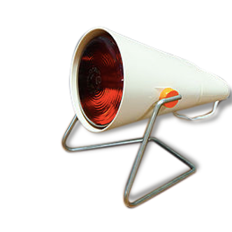Old lamp red lacquered metal,