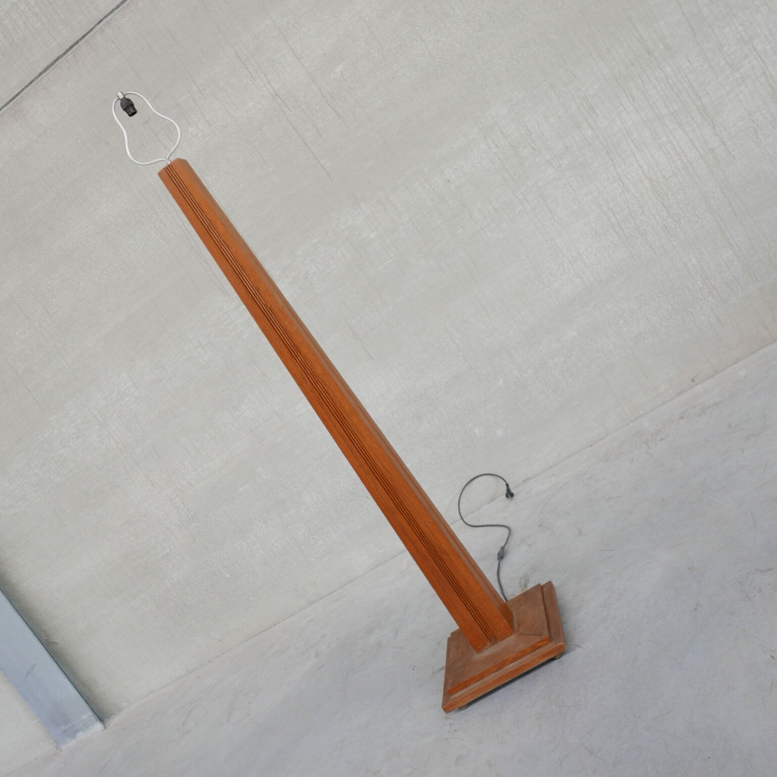 Art deco french oak floor lamp