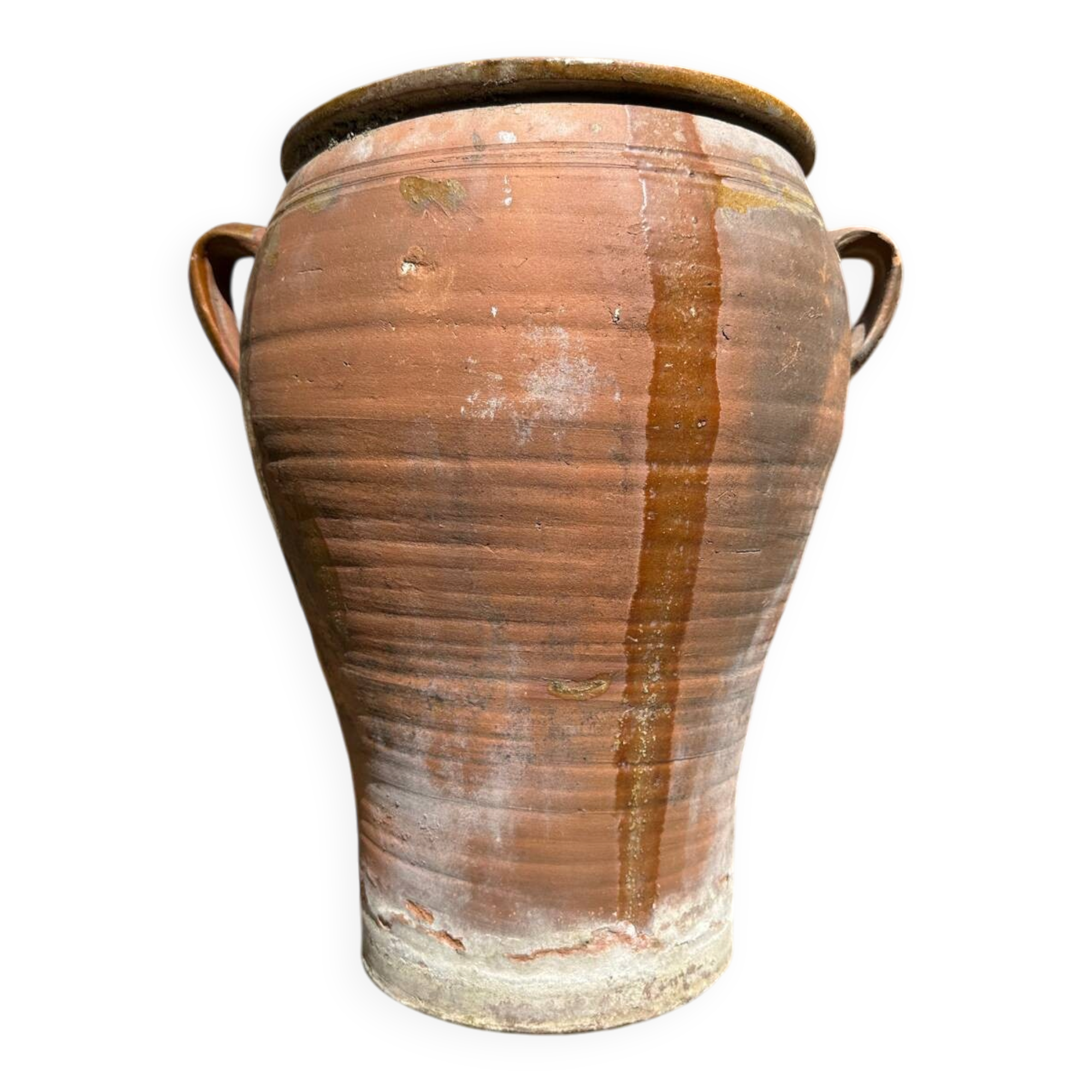 Ancient terracotta pottery jar
