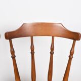 Pair of chairs in turned wood and fabric, vintage, dating from 1960.