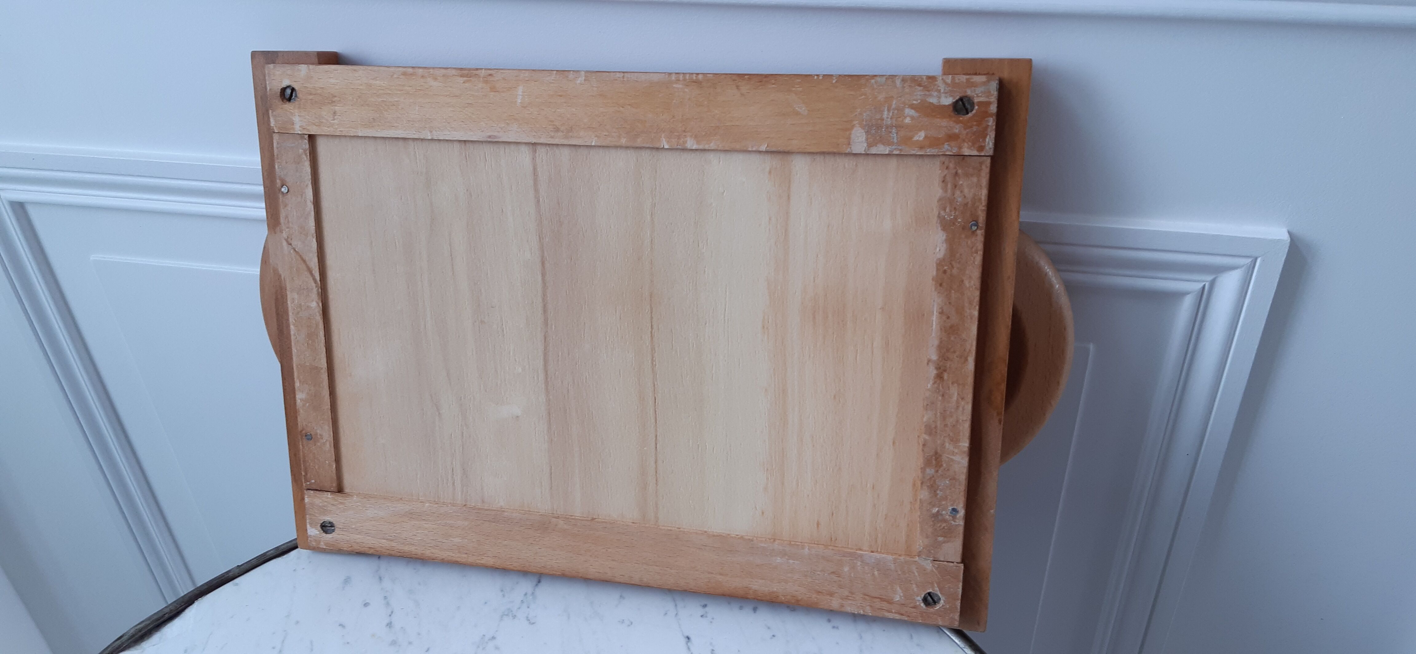 Art Deco mirror top in beech wood 30s