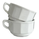 2 white porcelain cups Apilco vintage Parisian bistro