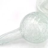 Clear bubbled glass carafe bottle from Biot, 1970s