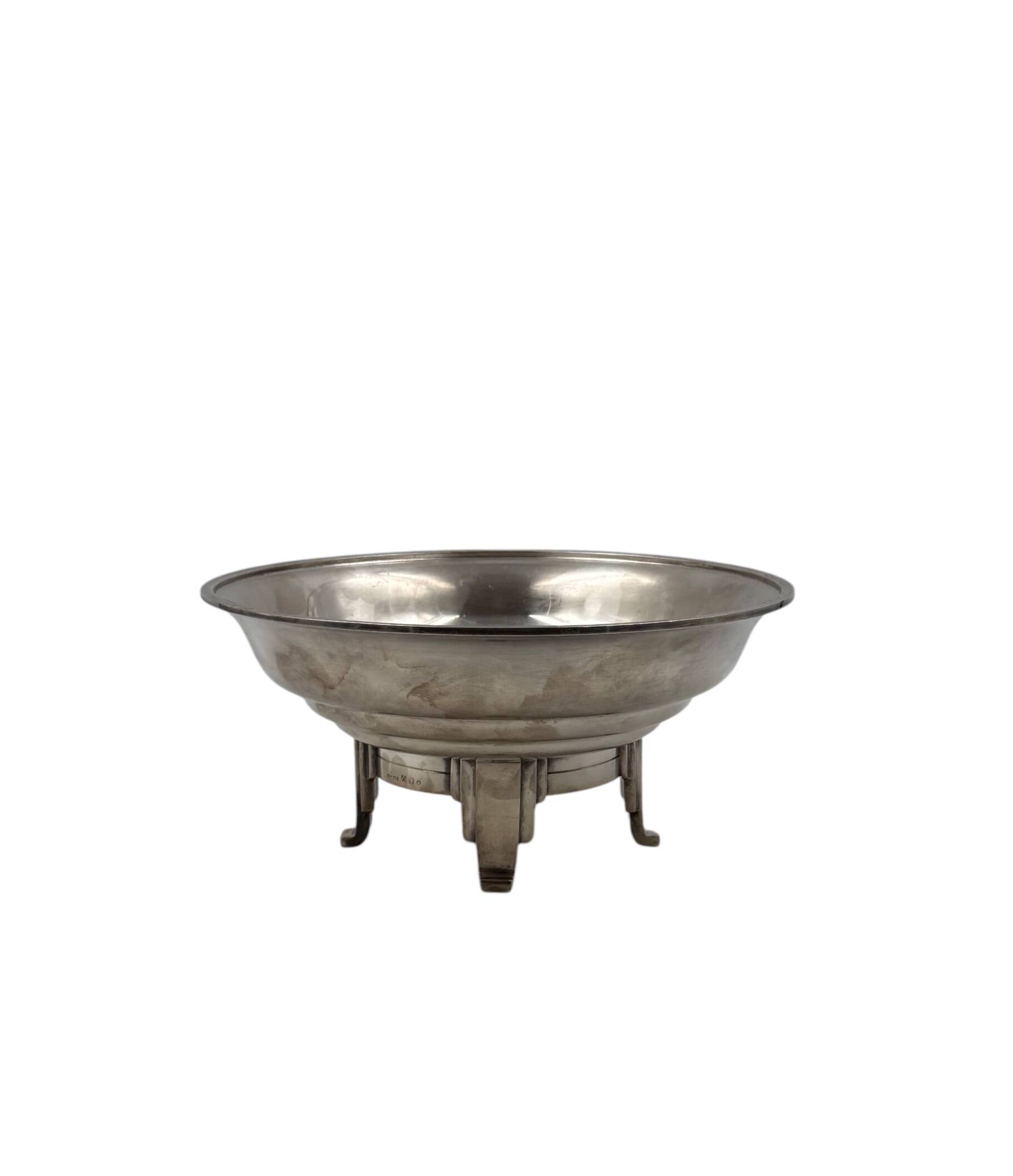 Art Deco silver-plated coup / vide poche, Ercuis France 1940s