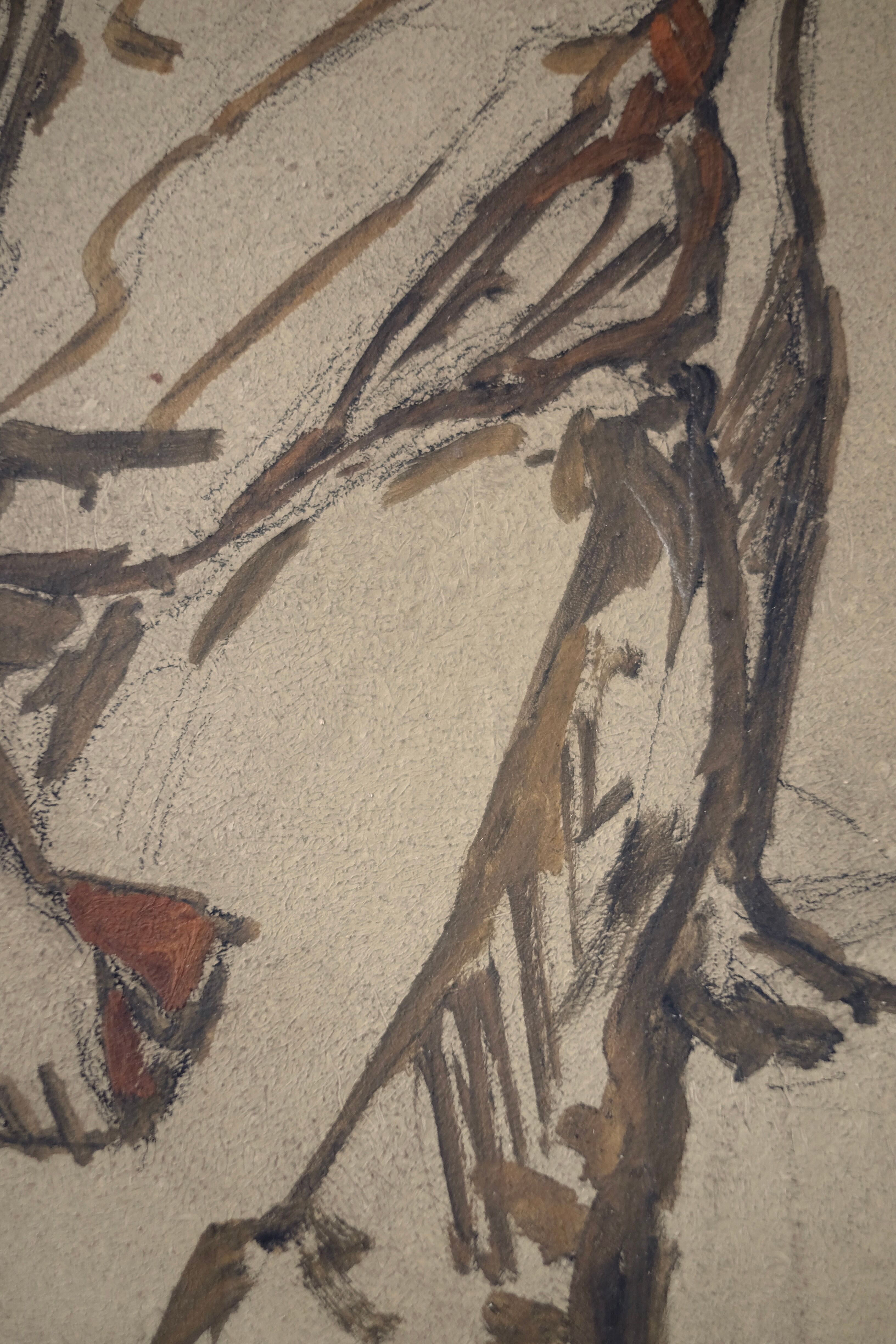 Portrait painting sketch woman on the 2 sides