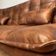 Brown cognac tufted convertible sofa – vintage spirit