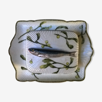 Boîte a sardines vintage en porcelaine