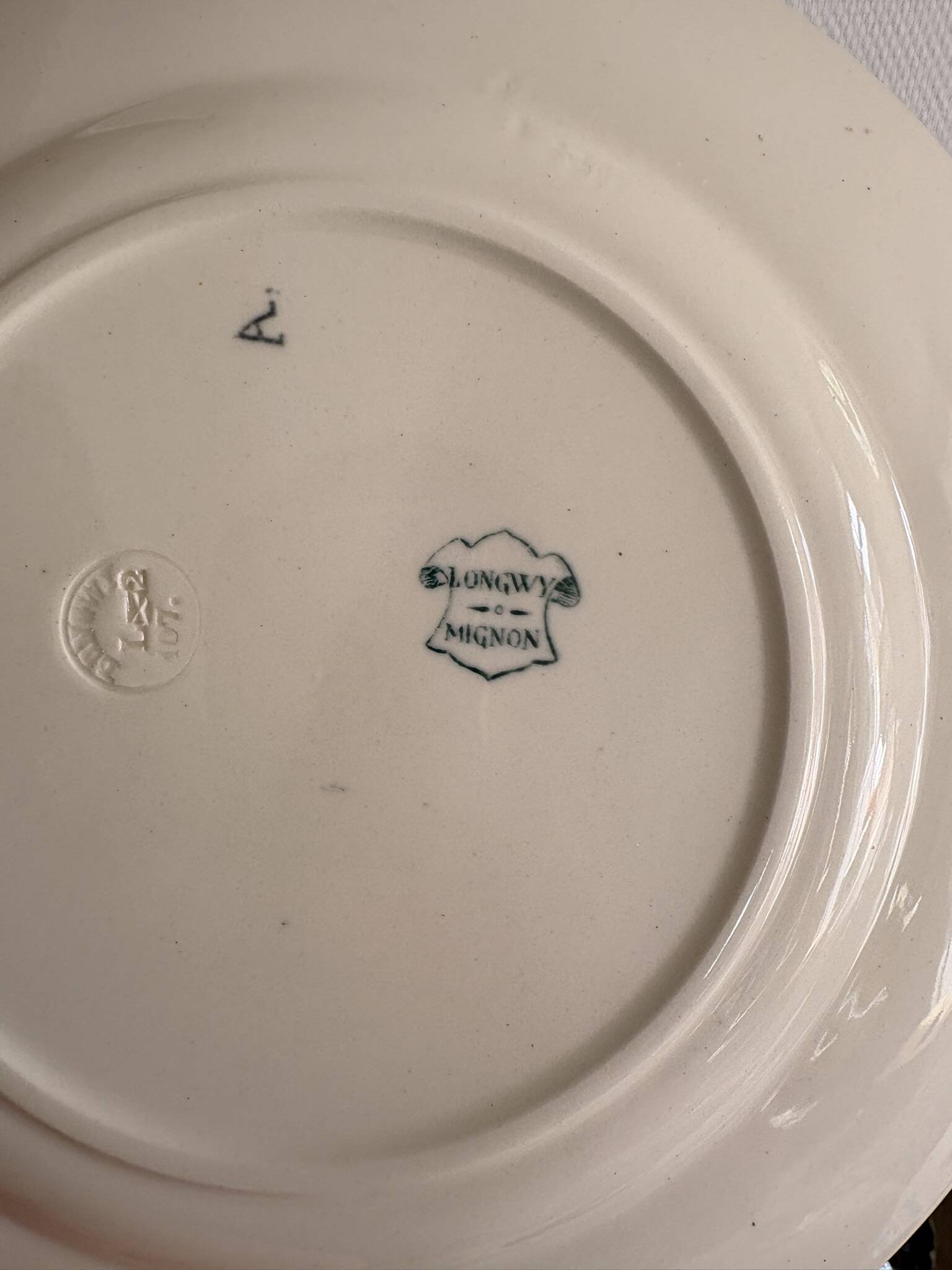 Lot 6 Plate Plates Faience Longwy Model Mignon