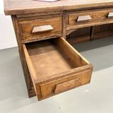 Very large old oak trading counter, XXL format
