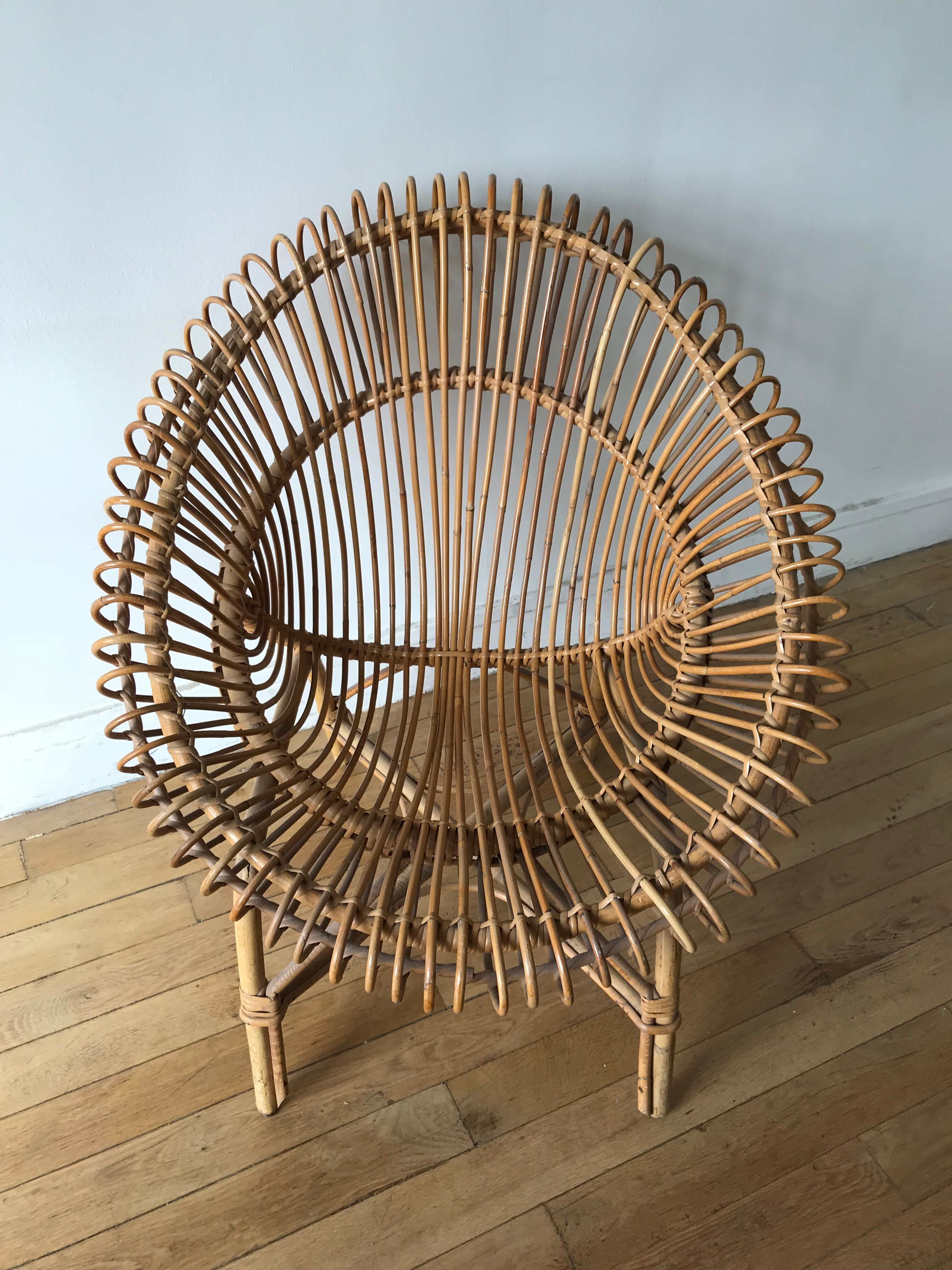 Rattan armchair