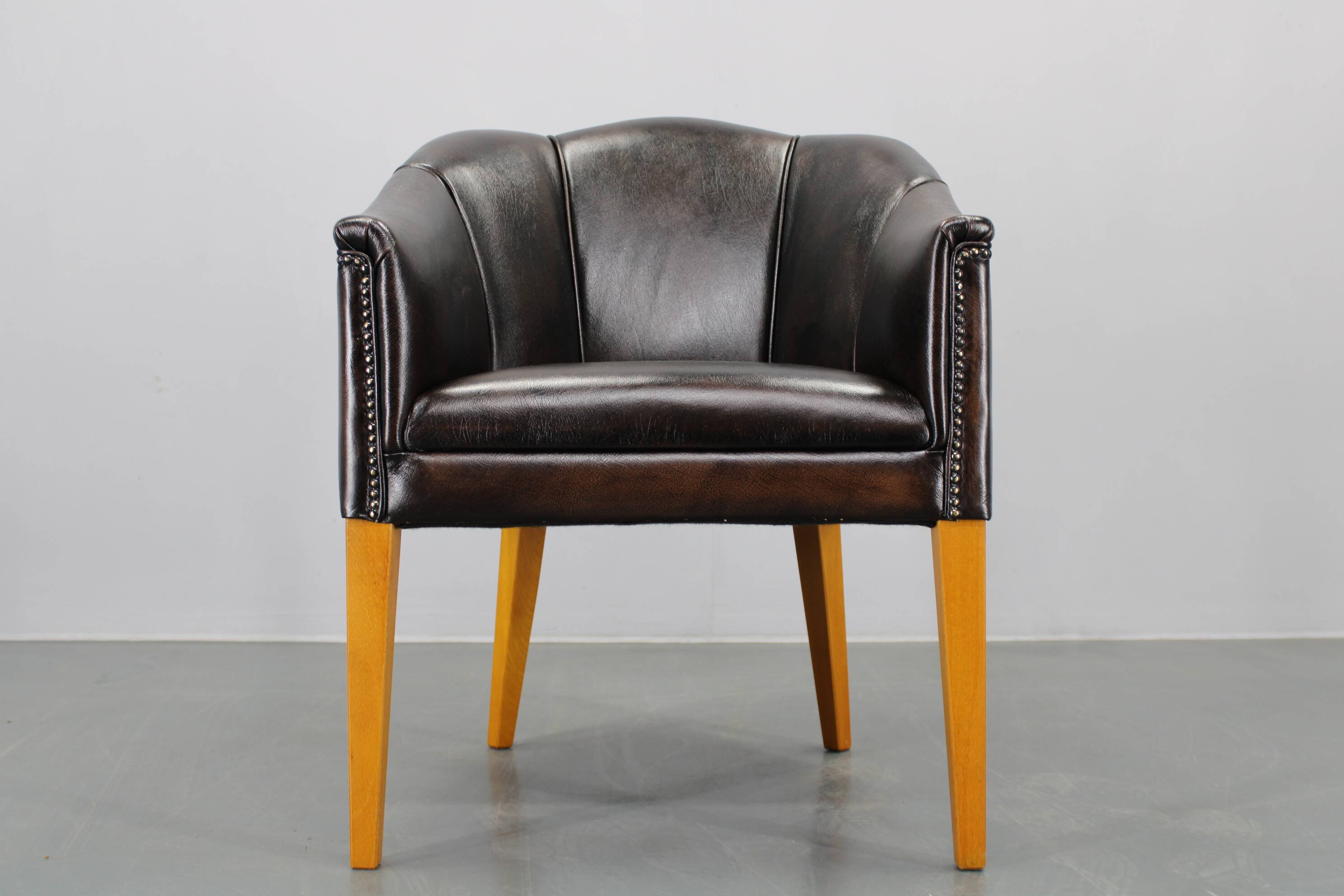 Vintage Leather Armchair, Czechoslovakia